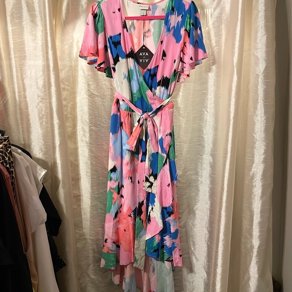 Ava and Viv Floral Wrap dress